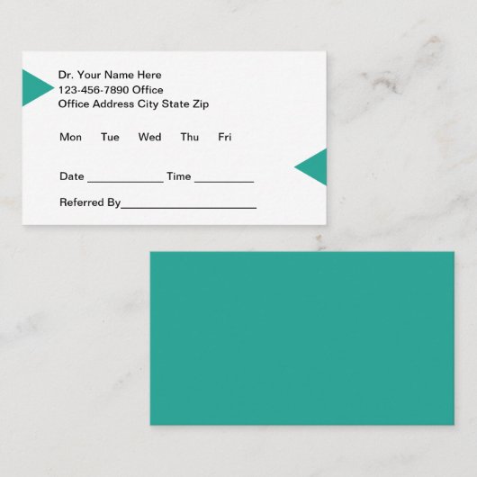 Medical Doctor Office Modern Appointment Cards 予約カード (正面/裏面)