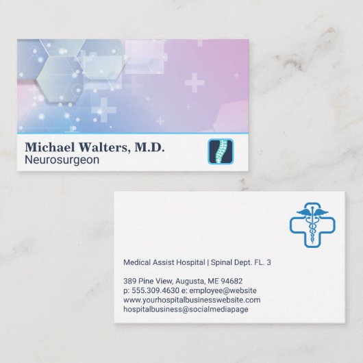 Medical Doctor | Spine Lumbar Logo 名刺 (正面/裏面)