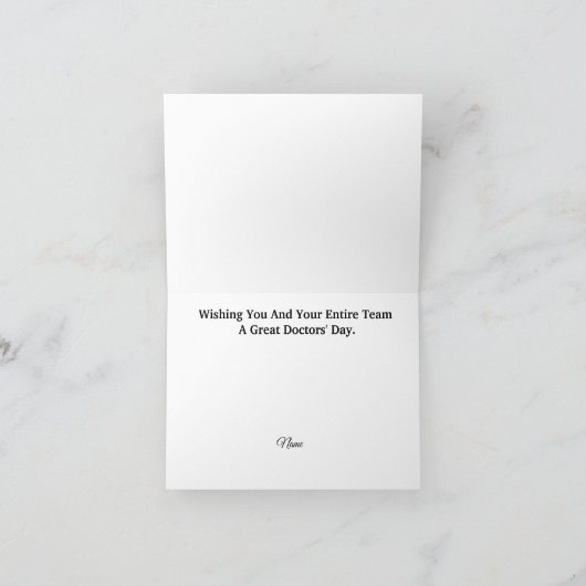 Medical Doctors Teamシルエット挨拶カード カード (内部)