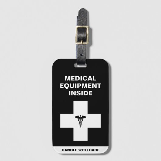 Medical Equipment Handle with care ラゲッジタグ (正面縦)