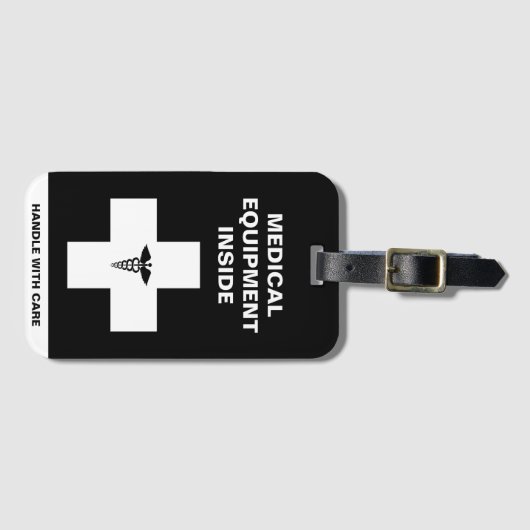 Medical Equipment Handle with care ラゲッジタグ (正面横)