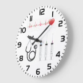 Medical Equipment Heartbeat Healthcare ラージ壁時計 (傾斜)