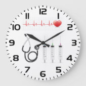 Medical Equipment Heartbeat Healthcare ラージ壁時計 (正面)