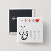 Medical Equipment Heartbeat Healthcare 缶バッジ (正面&裏面)