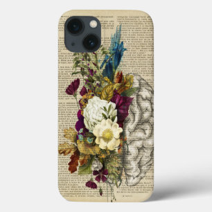 medical floral brain anatomy poster iPhone 13ケース