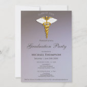 Medical Gold Caduceus Graduation Party | Photo 招待状 (正面)