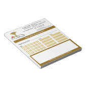 Medical Gold Caduceus & Stethoscope Appointment ノートパッド (アングル)