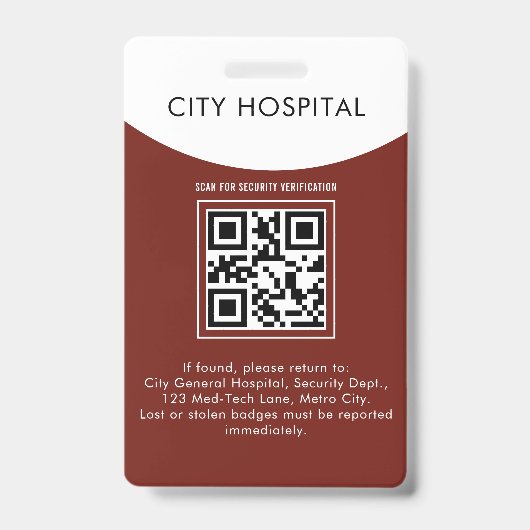 Medical ID Badge – Hospital Security Access Card バッジ (裏面)