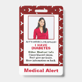 Medical Illness Alert緊急ID写真カスタム バッジ