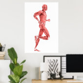 Medical Illustration Of Male Muscles Running 2 ポスター (ホームオフィス)