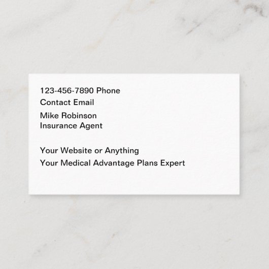 Medical Insurance Agent 名刺 (裏面)