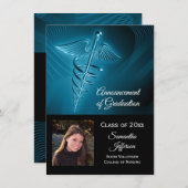 Medical Logo Photo College卒業発表 招待状 (正面/裏面)