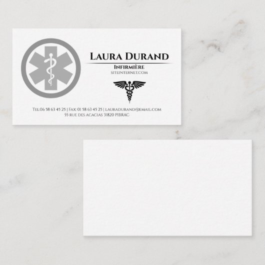 Medical Nurse Business Cards 名刺 (正面/裏面)