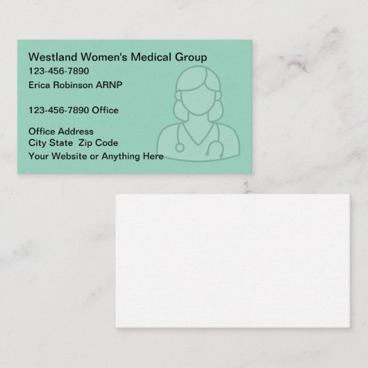 Medical Nurse Practitioner Business Cards 名刺 (正面/裏面)