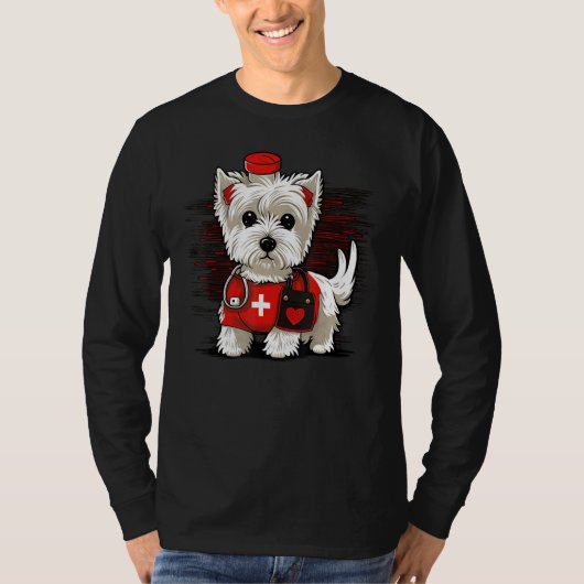 Medical Nursing West Highland White Terrier on Nur Tシャツ (正面)