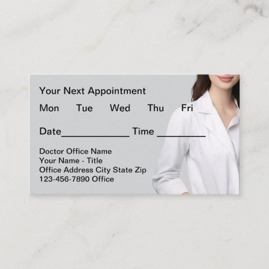 Medical Office Simple Appointment Cards 予約カード (正面)