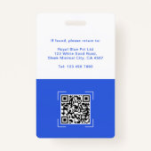 Medical Officer Photo Name QR Code ID バッジ (裏面)