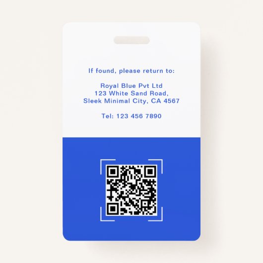 Medical Officer Photo Name QR Code ID バッジ (裏面)