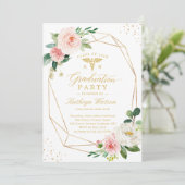 Medical School Elegant Floral Geometric Graduation 招待状 (スタンド正面)