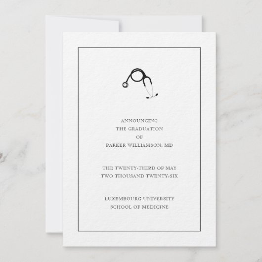 Medical School Graduation Announcement 招待状 (正面)
