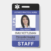 Medical Staff Photo ID Badge - Editable バッジ (正面)