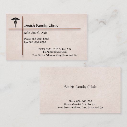 Medical Symbol Physician博士の名刺 名刺 (正面/裏面)