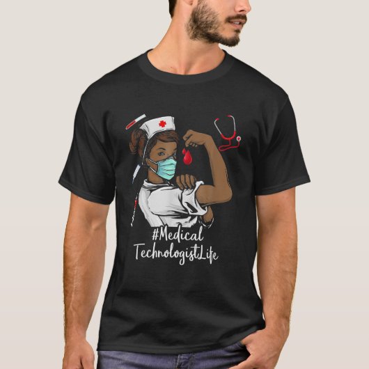Medical Technologist BLACK NURSE Black History Mon Tシャツ (正面)