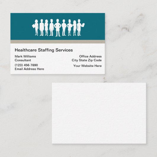 Medical Tempスタッフのビジネス・カード 名刺 (正面/裏面)