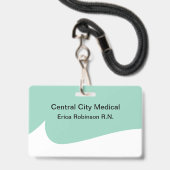 Medical Theme Budget Modern Staff Name Badges バッジ (裏面（ネックストラップ付）)