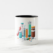Medical Tools Cartoon Mug ツートーンマグカップ (中央)