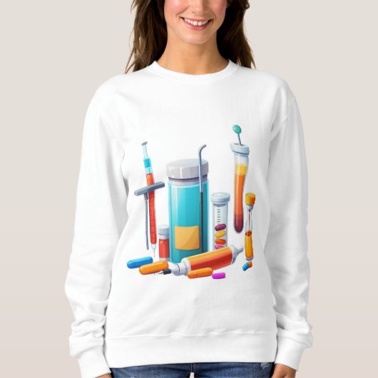 Medical Tools Cartoon Sweatshirt スウェットシャツ (正面)