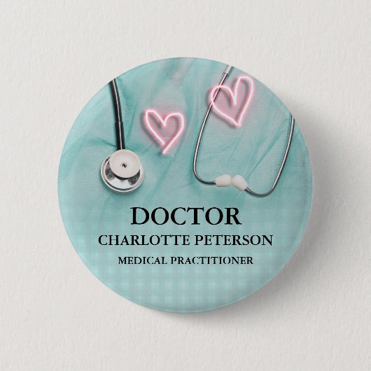 Medical Uniform Stethoscope Doctor Nameタグ 缶バッジ (正面)