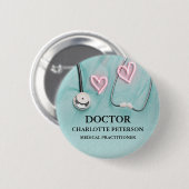 Medical Uniform Stethoscope Doctor Nameタグ 缶バッジ (正面&裏面)