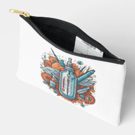 Medical Vial Art – Syringe & Pill Bottle Wings アクセサリーポーチ