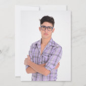 Medical White Caduceus Anthracite Photo Graduation 招待状 (裏面)