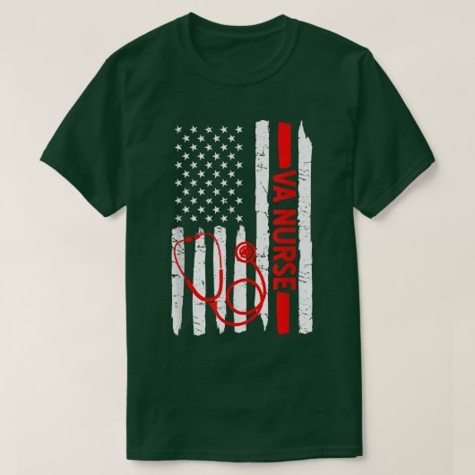 Medical Worker American Flag VA Nurse Tシャツ (デザイン正面)
