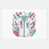 Medical Wrapping Paper – Syringe & Vial Art ラッピングペーパーシート (正面)