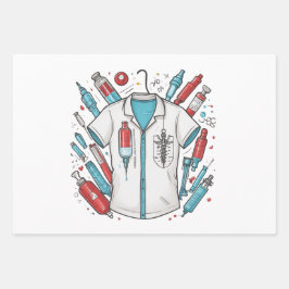 Medical Wrapping Paper – Syringe & Vial Art ラッピングペーパーシート