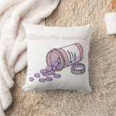 Medically Regulated Cute Pink Pill Bottle Girly クッション (ブランケット)