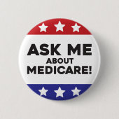 Medicareについての質問はこちら Button- 会話のきっかけ 缶バッジ (正面)