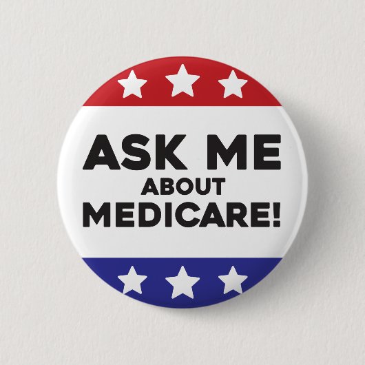 Medicareについての質問はこちら Button- 会話のきっかけ 缶バッジ (正面)