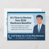 Medicare AEP 2026 Plan Review Postcard シーズンポストカード (正面/裏面)