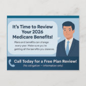 Medicare AEP 2026 Plan Review Postcard シーズンポストカード (正面)