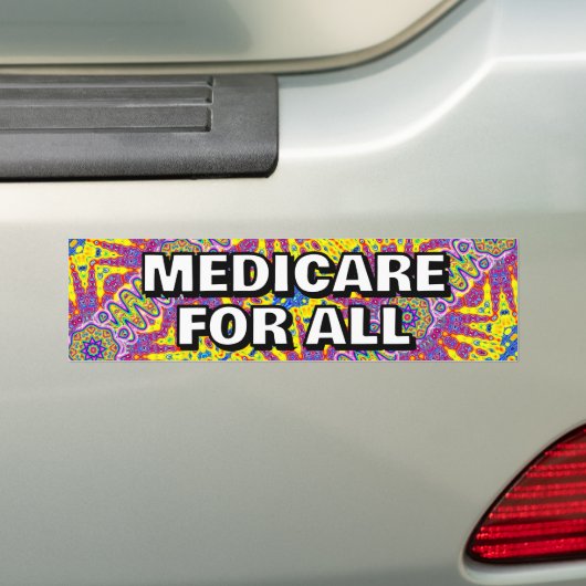MEDICARE FOR ALL (単語を変更できる) バンパーステッカー (車上)