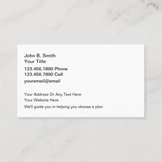 Medicare Insurance Agent Simple 名刺 (裏面)