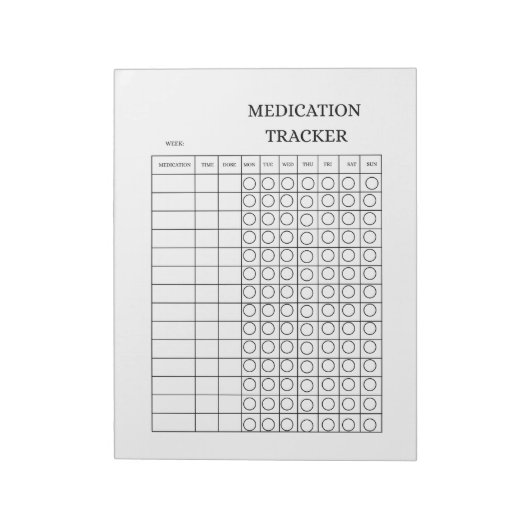 Medication Tracker Log Book ノートパッド (回転)