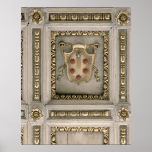 Medici coat of arms, from the soffit of the church ポスター