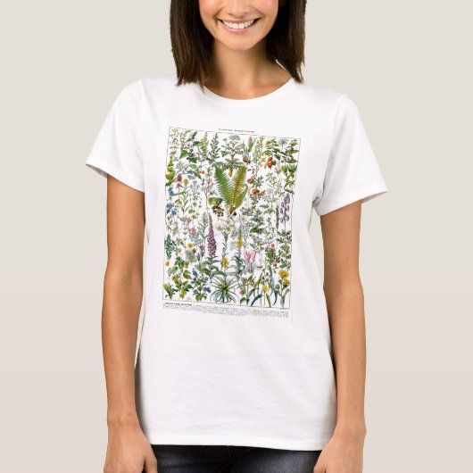 Medicinal Plants & Flowers by Adolphe Millot Tシャツ (正面)
