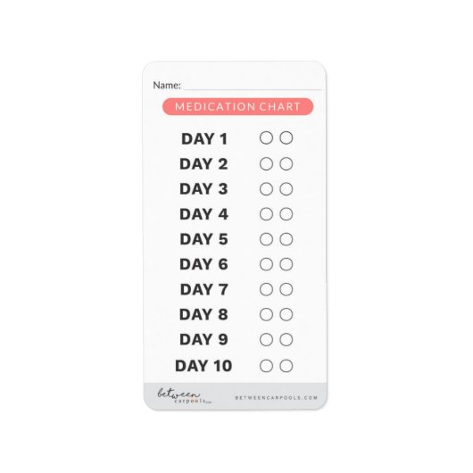 Medicine Trackerラベル – 小 ラベル (正面)