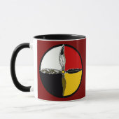 Medicine Wheel Cross Native American Coffee Mug マグカップ (左)